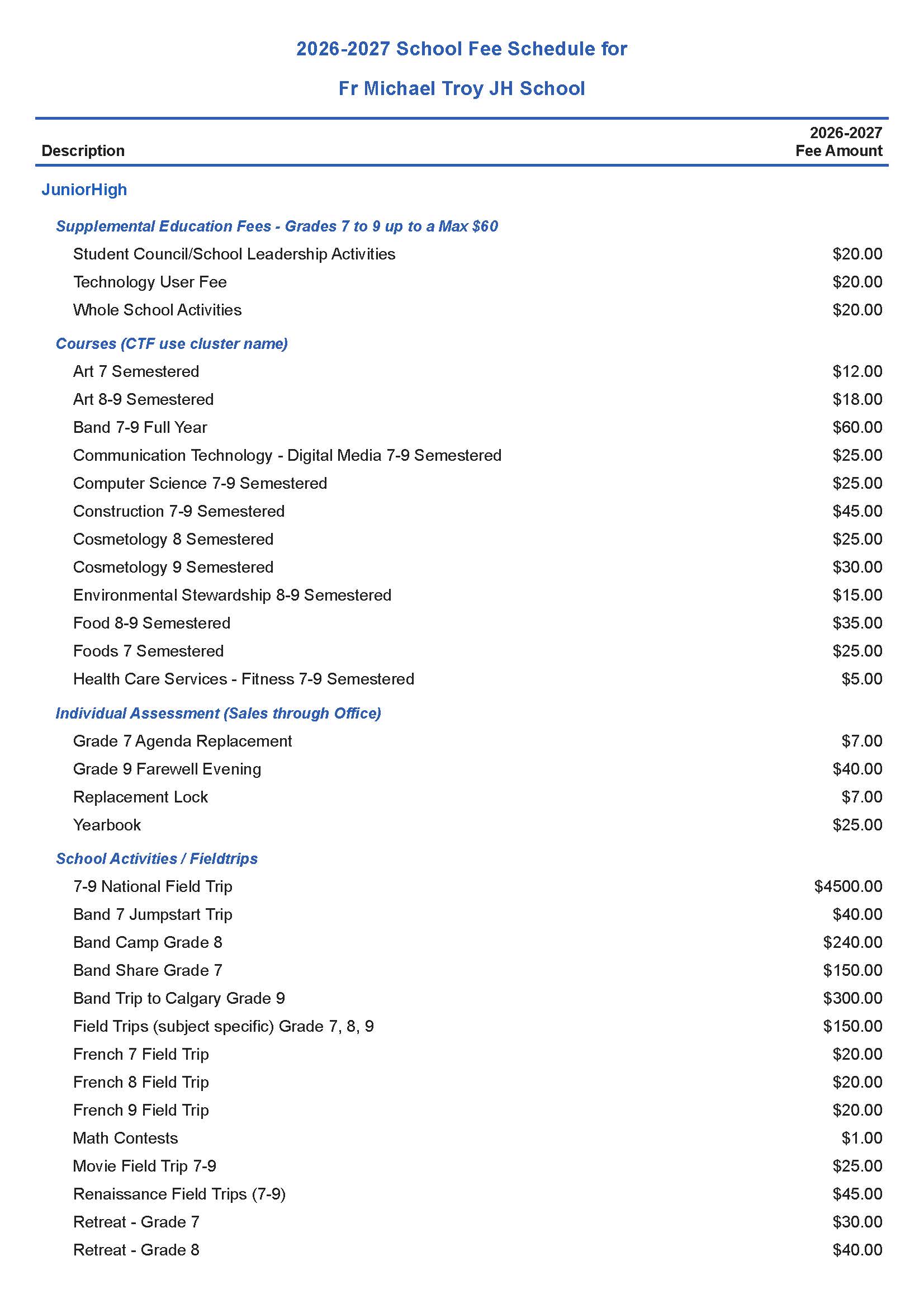 FMT School Fee 2026 2027 Page 1