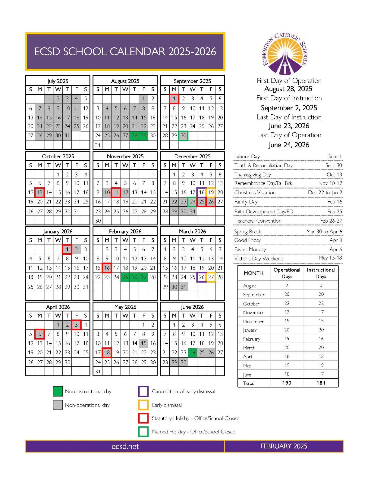 2025 2026 Division Calendar FEB 2025